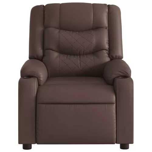 Barna műbőr dönthető masszázsfotel