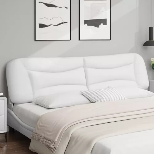 Fehér műbőr fejtámla párna Hvar 200 cm