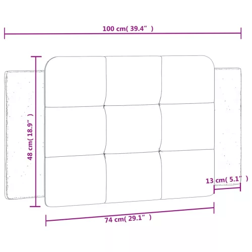 Fekete műbőr fejtámla párna Zadar 100 cm
