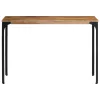 Barna tömör mangófa és vas konzolasztal 110 x 35 x 76 cm