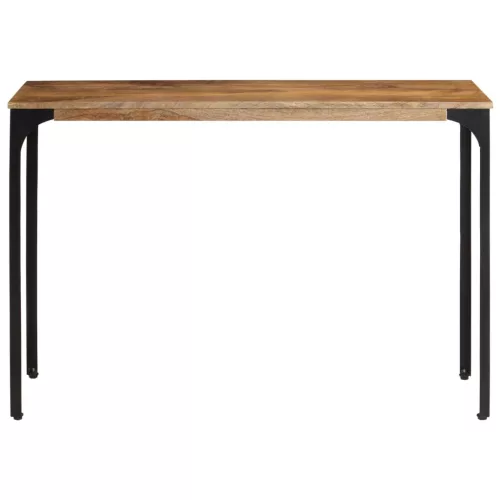 Barna tömör mangófa és vas konzolasztal 110 x 35 x 76 cm