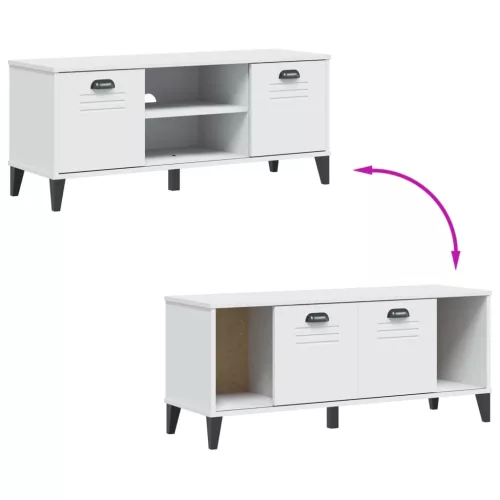 VIKEN fehér szerelt fa cipőtároló pad 106 x 35 x 45 cm