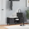 VIKEN fekete szerelt fa cipőtároló pad 106 x 35 x 45 cm