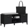VIKEN fekete szerelt fa cipőtároló pad 106 x 35 x 45 cm