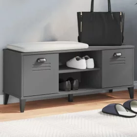   VIKEN antracitszürke szerelt fa cipőtároló pad 106 x 35 x 45 cm