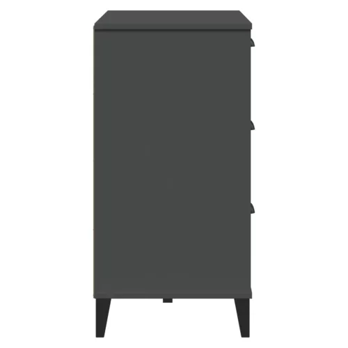 VIKEN antracitszürke szerelt fa tálalószekrény 80 x 40 x 80 cm