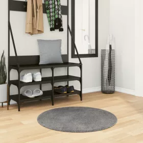   HUARTE antracit rövid szálú puha és mosható szőnyeg Ø 80 cm