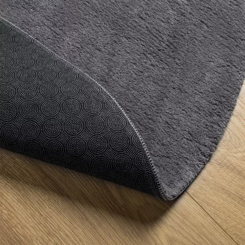 HUARTE antracit rövid szálú puha és mosható szőnyeg Ø 80 cm