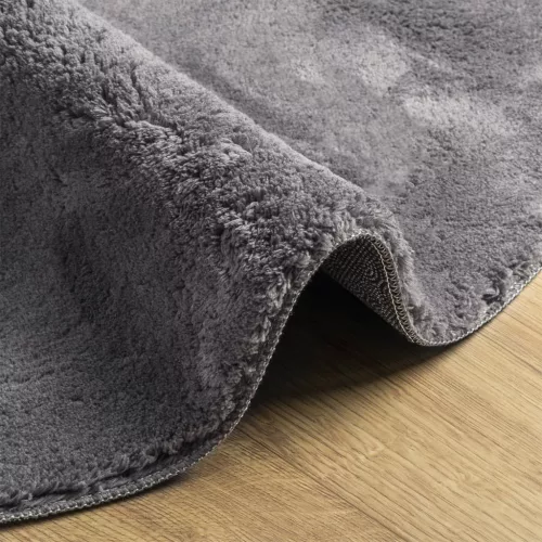 HUARTE antracit rövid szálú puha és mosható szőnyeg Ø 100 cm