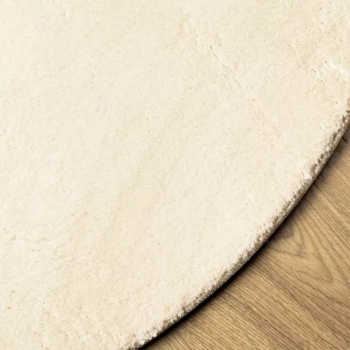 HUARTE krémszínű rövid szálú puha és mosható szőnyeg Ø 160 cm