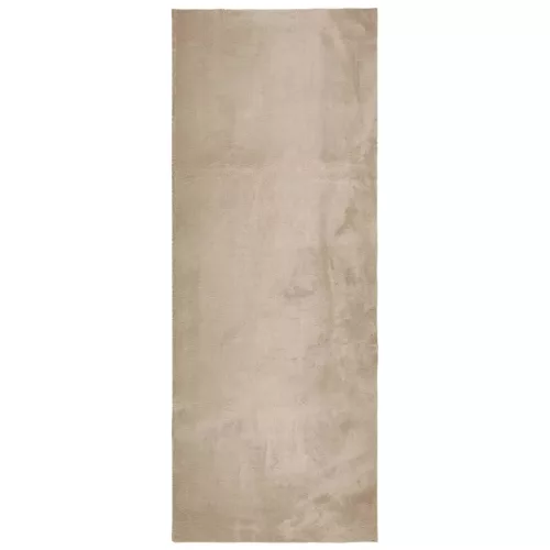 HUARTE homokszínű rövid szálú puha és mosható szőnyeg 80x200 cm