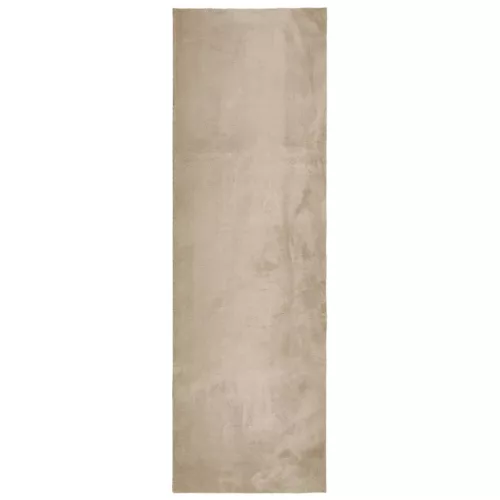 HUARTE homokszínű rövid szálú puha és mosható szőnyeg 80x250 cm