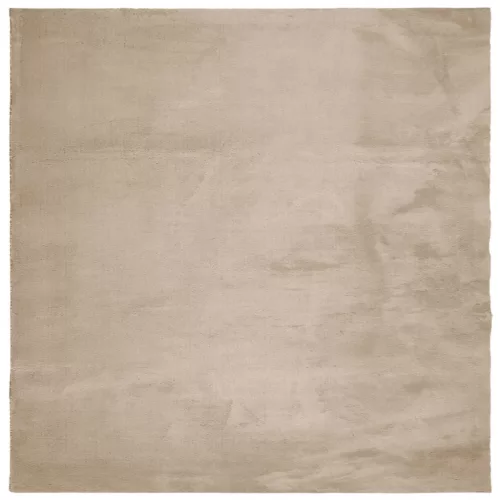HUARTE homokszínű rövid szálú puha és mosható szőnyeg 160x160cm