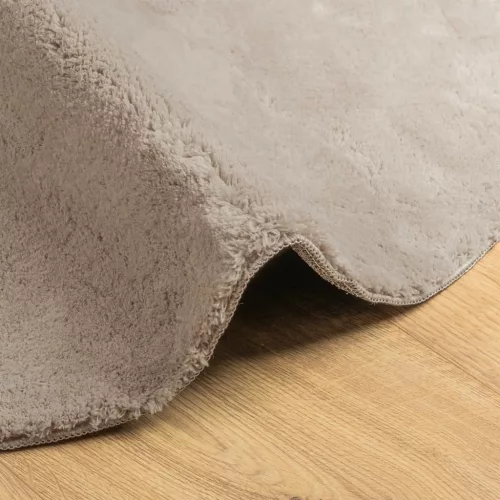 HUARTE homokszínű rövid szálú puha és mosható szőnyeg Ø 80 cm