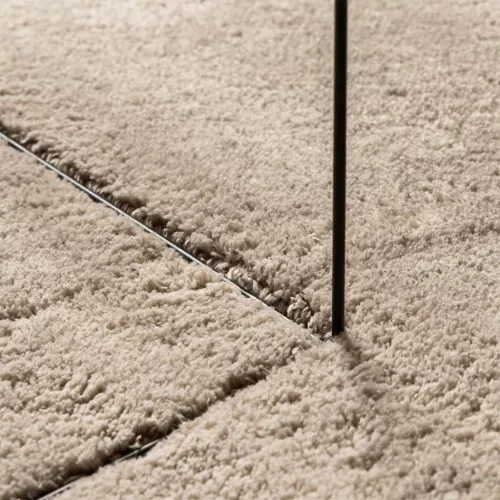 HUARTE homokszínű rövid szálú puha és mosható szőnyeg Ø 100 cm
