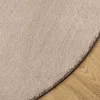 HUARTE homokszínű rövid szálú puha és mosható szőnyeg Ø 120 cm