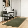 HUARTE erdőzöld rövid szálú puha és mosható szőnyeg 80 x 200 cm