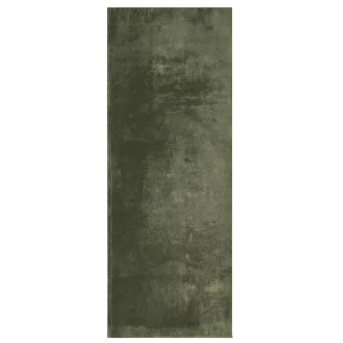 HUARTE erdőzöld rövid szálú puha és mosható szőnyeg 80 x 200 cm