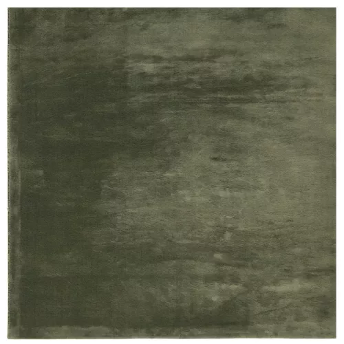HUARTE erdőzöld rövid szálú puha és mosható szőnyeg 120x120 cm