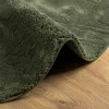 HUARTE erdőzöld rövid szálú puha és mosható szőnyeg Ø 80 cm