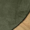 HUARTE erdőzöld rövid szálú puha és mosható szőnyeg Ø 120 cm
