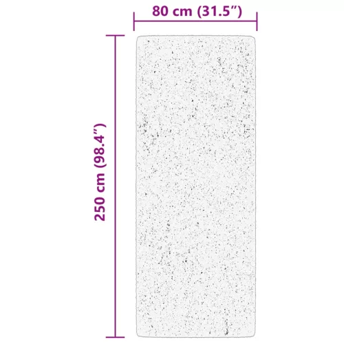 HUARTE fekete rövid szálú puha és mosható szőnyeg 80 x 250 cm