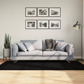   HUARTE fekete rövid szálú puha és mosható szőnyeg 100 x 200 cm