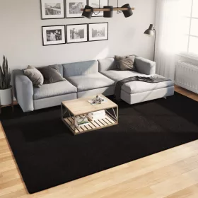   HUARTE fekete rövid szálú puha és mosható szőnyeg 240 x 340 cm