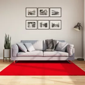   HUARTE piros rövid szálú puha és mosható szőnyeg 160 x 160 cm