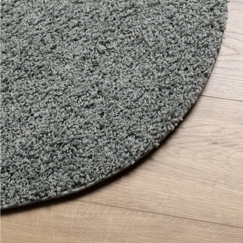 PAMPLONA zöld magas szálú bolyhos modern szőnyeg Ø 120 cm