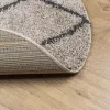 PAMPLONA bézs és antracit bolyhos modern szőnyeg Ø 100 cm