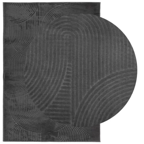 IZA antracit rövid szálú skandináv stílusú szőnyeg 140 x 200 cm