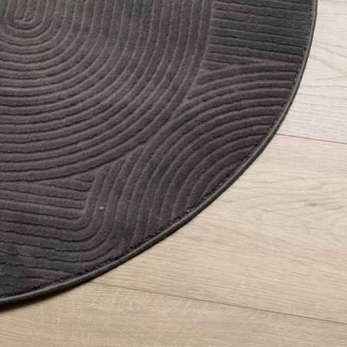 IZA antracit rövid szálú skandináv stílusú szőnyeg Ø 120 cm