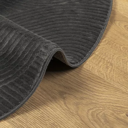 IZA antracit rövid szálú skandináv stílusú szőnyeg Ø 120 cm