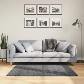 OVIEDO antracitszürke rövid szálú szőnyeg 120 x 120 cm