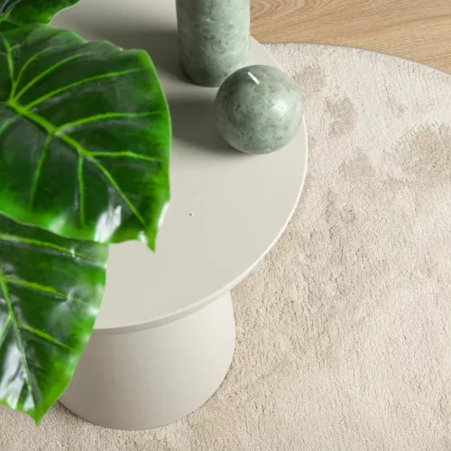 OVIEDO bézs rövid szálú szőnyeg Ø 120 cm