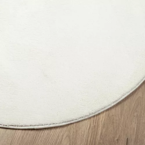 OVIEDO krémszínű rövid szálú szőnyeg Ø 120 cm