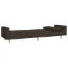 Kétszemélyes sötétbarna szövet kanapéágy két párnával