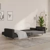 Kétszemélyes sötétzöld bársony kanapéágy két párnával