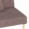 Kétszemélyes tópszínű szövet kanapéágy két párnával