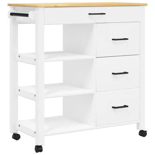 MONZA tömör fenyőfa konyhai kocsi 84 x 40 x 88,5 cm