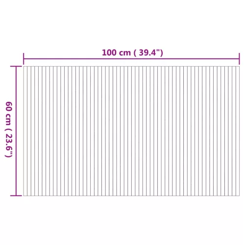 Négyszögletű természetes bambusz szőnyeg 60 x 100 cm