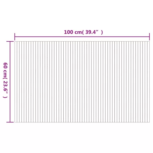 Négyszögletű világos természetes bambusz szőnyeg 60 x 100 cm