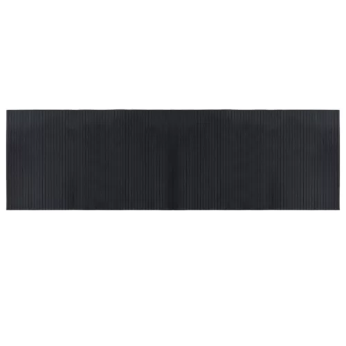 Négyszögletű fekete bambusz szőnyeg 60 x 200 cm