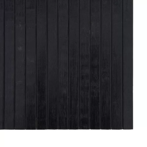Négyszögletű fekete bambusz szőnyeg 60 x 200 cm