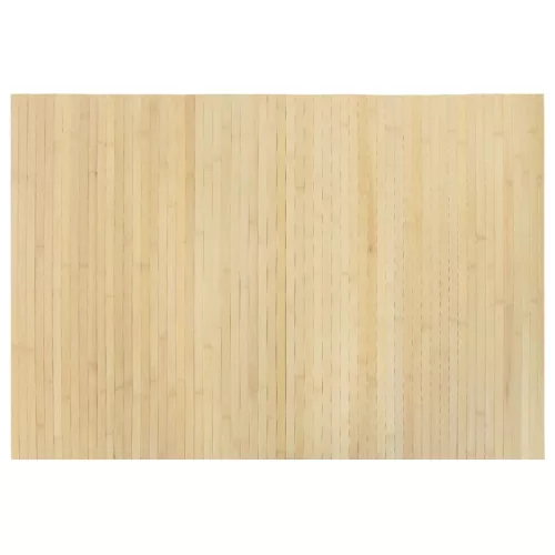 Négyszögletű világos természetes bambusz szőnyeg 70 x 100 cm