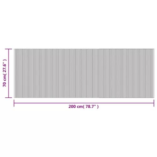 Négyszögletű szürke bambusz szőnyeg 70 x 200 cm