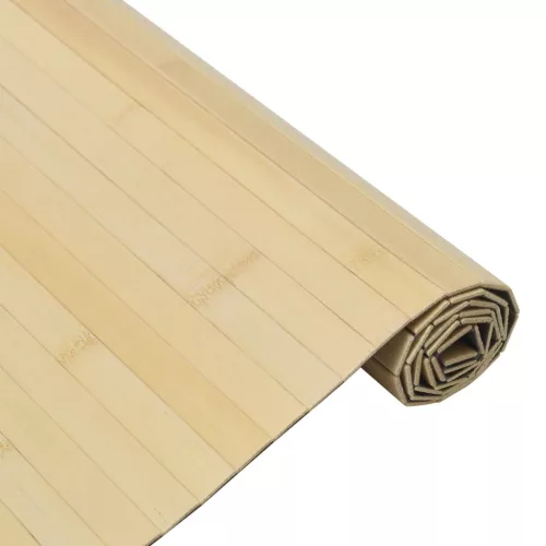 Négyszögletű világos természetes bambusz szőnyeg 70 x 300 cm