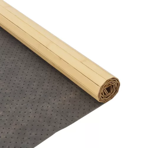 Négyszögletű világos természetes bambusz szőnyeg 80 x 200 cm