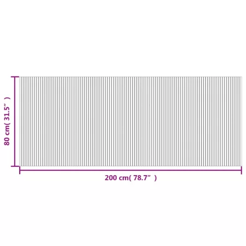 Négyszögletű világos természetes bambusz szőnyeg 80 x 200 cm